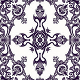 Damask Scrollwork featuring Ornate Victorian Flourishes (Purple)