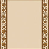 Vintage Distressed Ornamental Motif Traditional Style(Beige)