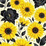 Floral Black Sunflower Aesthetic(Yellow)