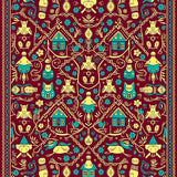 Enchanted Village Cat Gathering with Festive Accents(Burgundy)