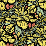 Botanical Grove Interlocking Leaf Motif(Black)