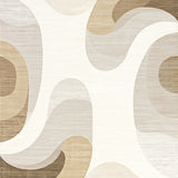 Oatmeal Swirl Cream Blend Abstract Motion Art(Beige)