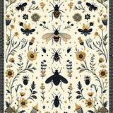 Whimsical Edge with Fantasy Bug and Bloom(Ivory)