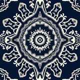 Elegant Blossom with Interlocking Floral Trellis(Blue)