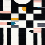 Contemporary Oval Abstract Art(Black)