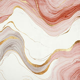 Modern Marble Inspired With Blush and Beige Swirl Accents(White)