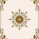 Modern Blossom Medallion with Flowing Petal Scrollwork Motifs(Beige)