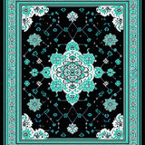 Trendy Black Teal Geometric Blend(Black)