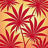 Tropical Sunset Palm Frond Non Slip Shedding Floor(Red)