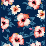Chic Hibiscus Patterned Design(Blue)