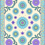 Mediterranean Mosaic Enchanted Garden Whimsical Artistic (Beige)