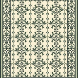 Botanical Medallion with Lattice Trellis and Leaf Motifs(Beige)