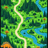 Whimsical Dino Adventure Landscape(Green)