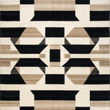 Contemporary Geometric Area with Bold Lines and Abstract Design(Beige)