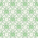 Mosaic Whisper Interlocking Tiles with Subtle Floral Filigree(Green)