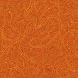 Paisley Cascade Boho Design with Swirling Botanical(Orange)