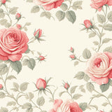 Rose Garden Baby Pink Floral Area(Ivory)