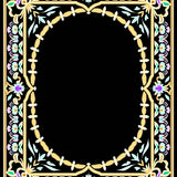 Art Nouveau Garden with Floral Trim and Moth Accents (Gold)