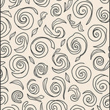 Abstract Botanical Spiral Decorative Ornament (Ivory) - ODIKA