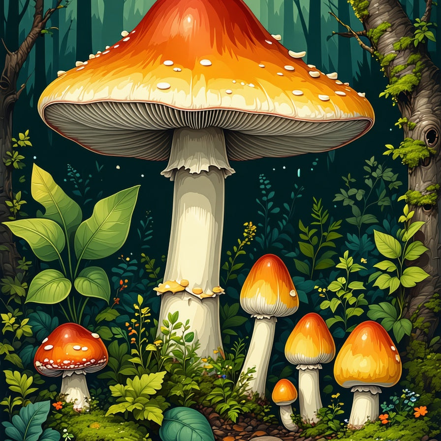 Multi Color Vintage Mushroom(Red) - ODIKA