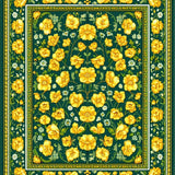 Bathroom with Yellow Flowers and Green Edges(Green)