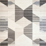 Contemporary Abstract Runner Beige Grey Geometric Design(White)