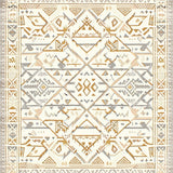 Beige Area Geo Cream Accents Farmhouse Vibes Tribal Art(Beige)