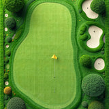 Golf Inspired Emerald Green with Gold Golf Course Design(Green)