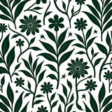 Mystical Garden Enchanted Blooms Artistic Nouveau(Green)