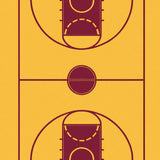 Basketball Court Yellow Floor Maroon Key Maroon Lines(Yellow)