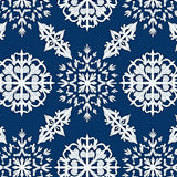 Snowflake Medallion Winter Celebration Low Pile Ornamental Design(Blue)