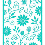Whimsical Floral Swirl Featuring Abstract Leaf and Vine Accents (Blue) - ODIKA