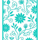 Whimsical Floral Swirl Featuring Abstract Leaf and Vine Accents (Blue) - ODIKA