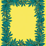 Vibrant Tropical Foliage Wavy Border Artistic Accent (Yellow)