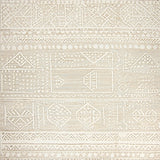 Boho Style Area Low Pile Geometric Design in Beige(Beige)