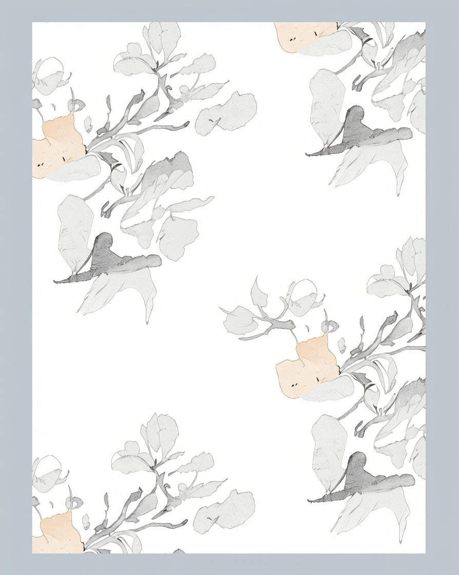 Zen Brushstroke Watercolor Inspired Artistic Japanese (White) - ODIKA