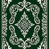 Vintage Damask Scroll Design Eco Friendly Floor Covering (Green)