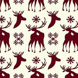 Festive Reindeer Area with Snowflake Motifs(Red)