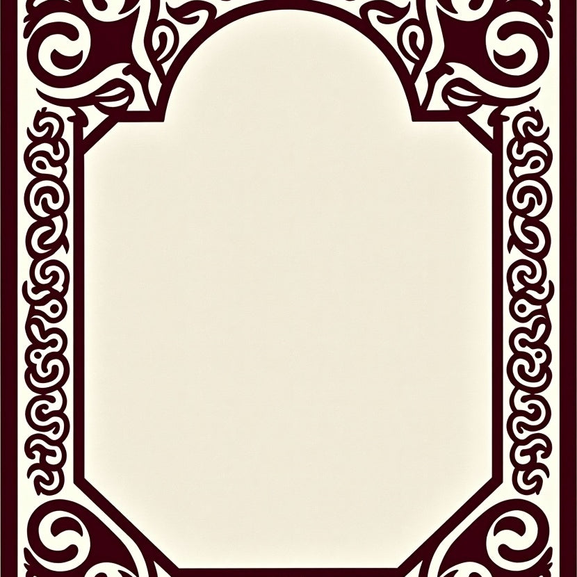 Vintage Medallion Hallway with Intricate Border Design (Brown) - ODIKA