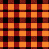 Checkered Buffalo Accent with Bold Contrasting Stripes(Orange)