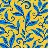 Botanical Scrollwork with Stylized Leaf Vines(Yellow)