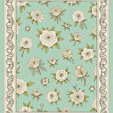 Artisan Crafted Floral Pathway with Vintage Charm Design(Green)
