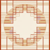 Modern Round Area Beige & Rust Geometric(Beige)