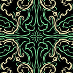 Lush Wave With Interlocking Swirls And Gold Highlights (Black) - ODIKA