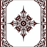 Luxurious Burgundy Medallion with Ornate Floral Accents(Brown)