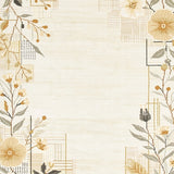 Artisan Weave Entrance Beige Floral Non Slip Boho Design(Beige)