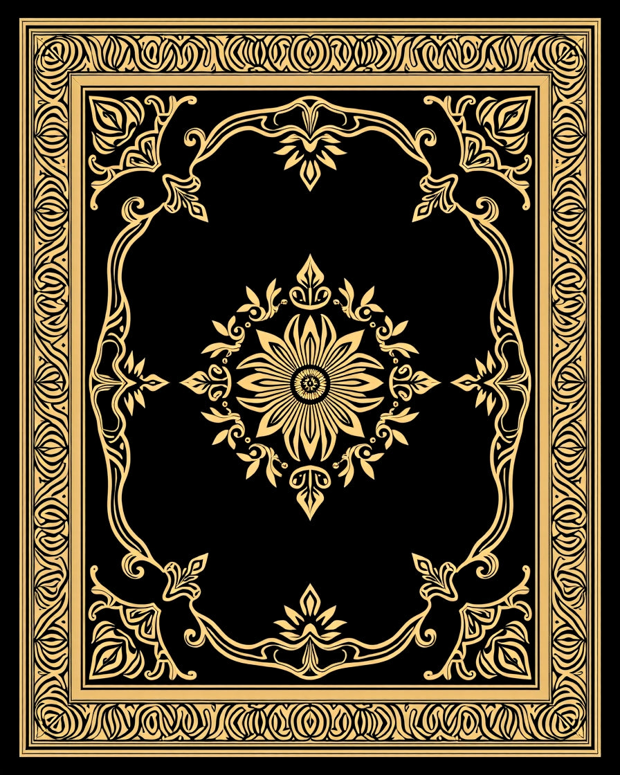 Vintage Medallion Tapestry with Artistry (Black) - ODIKA