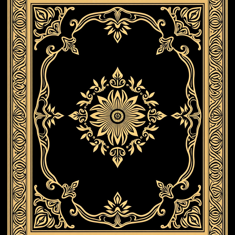 Vintage Medallion Tapestry with Artistry (Black) - ODIKA