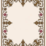 Ornate Rococo Scrollwork with Fleur de and Baroque Blossom Details(Brown)