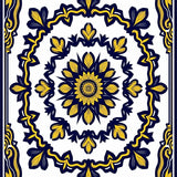 Burst Symmetrical Ornate Floral Motif Design (Yellow)